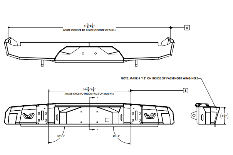 Fab Fours CH99-W1250-1 Chevy Silverado 2500/3500 1999-2007 Premium Rear Bumper Without Sensor