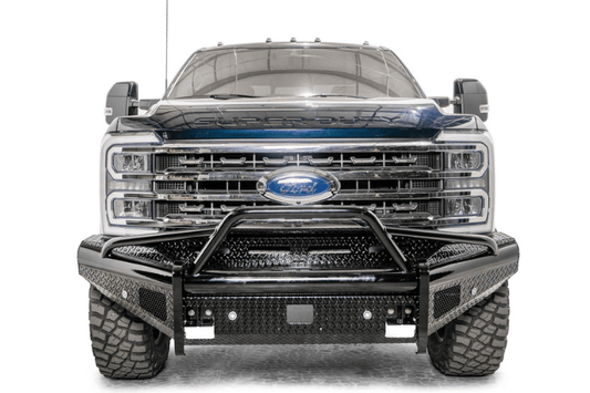 Fab Fours prerunner front bumper FS23-S5962-1 black steel for 2023-2025 Ford F450/F550 Super Duty durable fab fours bumper