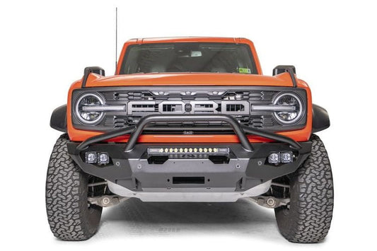 Fab Fours Matrix Prerunner Guard front bumper BR22-X5752-1 for 2022-2024 Ford Bronco Raptor durable winch bumper black