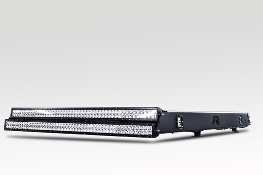 Fab Fours Universal Roof Rack 48" RR48-1 with 2-stage matte black powder coat finish installed on 1999–2016 Ford F250/F350 Super Duty, featuring a durable and stylish roof rack design