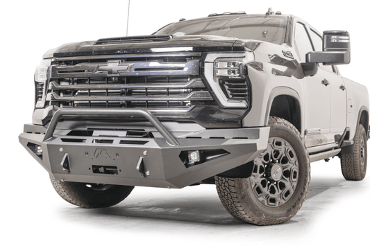 Fab Fours Red Steel CH24-RS6162-1  Chevy Silverado 2500/3500 HD 2024-2025 Front Bumper Winch Ready Pre-Runner Guard
