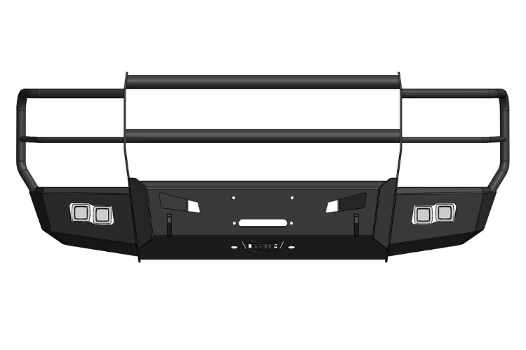 Flog Industries FIFS-F2555-2327F-FG-ac-s 2023-2027 Ford F250/F350 Superduty Frontier Series Front Winch Bumper Full Guard with Adaptive Cruise and Sensors