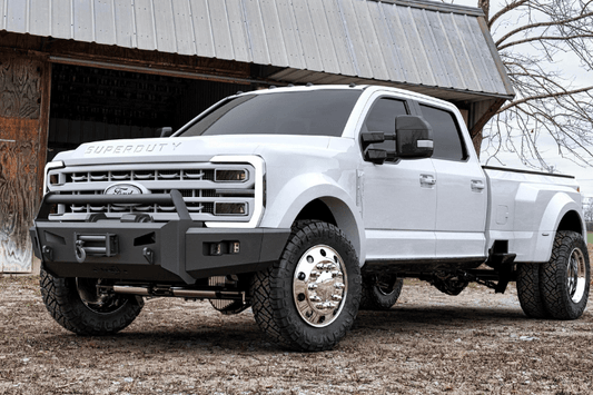 Flog Industries FIFS-F2555-2327F-BB-ac-s 2023-2027 Ford F250/F350 Superduty Frontier Series Front Winch Bumper Bull Bar with Adaptive Cruise and Sensors