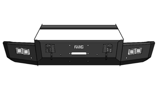 Flog Industries FIFS-G2535-2428F-BB-s 2024-2028 GMC Sierra 2500/3500 Frontier Series Front Winch Bumper Bull Bar with Sensors