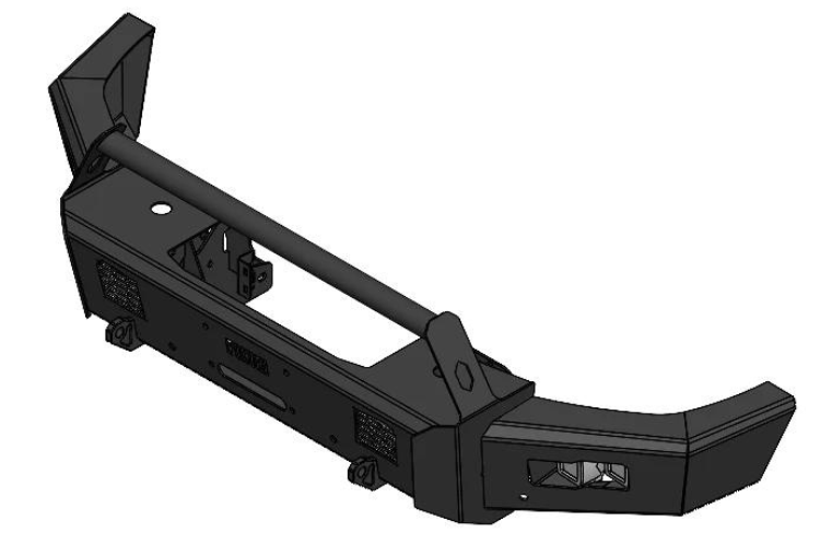 Flog Industries FIFS-G2535-2428F-BB-s 2024-2028 GMC Sierra 2500/3500 Frontier Series Front Winch Bumper Bull Bar with Sensors