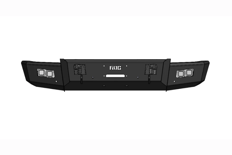 Flog Industries FIFS-F2555-2327F-ac-s 2023-2027 Ford F450/F550 Superduty Frontier Series Front Winch Bumper Base with Adaptive Cruise and Sensors