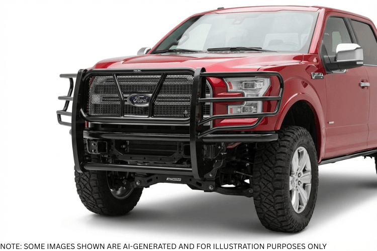 Frontier grille guard 200-51-5006 for 2015–2020 Ford F-150, heavy-duty steel design providing rugged front-end protection.