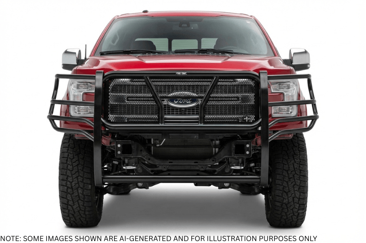 Frontier grille guard 200-51-5006 for 2015–2020 Ford F-150, heavy-duty steel design providing rugged front-end protection.