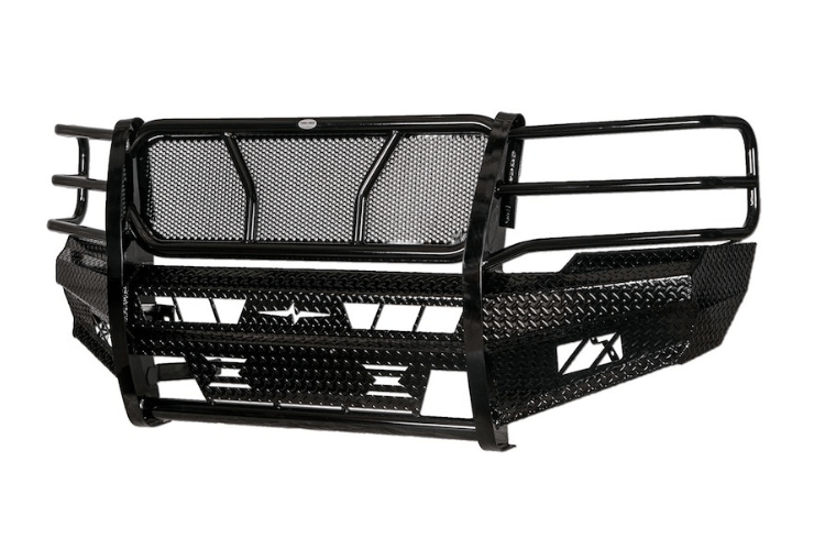 Frontier grille guard with heavy-duty front bumper 300-21-1005 for 2011–2014 Chevy Silverado 2500/3500 – full replacement bumper by Frontier Truck Gear