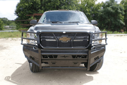 Frontier grille guard with heavy-duty front bumper 300-21-1005 for 2011–2014 Chevy Silverado 2500/3500 – full replacement bumper by Frontier Truck Gear