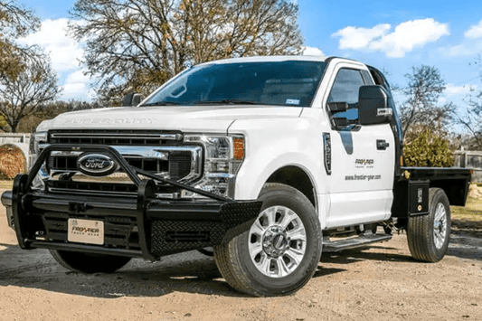 Frontier 180-12-3005 Commercial Xtreme steel front bumper for 2023–2026 Ford Super Duty, full front bumper replacement with deer guard.