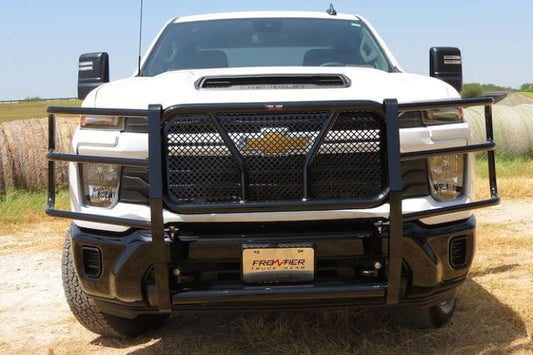 Frontier grille guard 200-22-4008 for 2024-2026 Chevy Silverado 2500HD/3500HD durable Frontier Truck Gear grille guard black