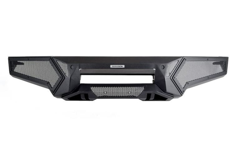 Go Rhino Element Front Bumper 341861T for 2023-2026 Chevrolet Silverado 1500 with power-actuated hide-away light bar mount design
