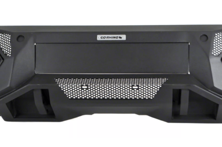 Go Rhino front bumper Element 341301T for 2019–2026 Ram 1500 Rebel with power hide-away light bar mount.