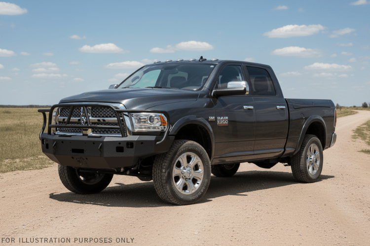 Heavy-duty 2018 Dodge Ram 2500 with Hammerhead bumper, UWS toolbox, and Draw-Tite hitch from the Heavy Hauler Kit