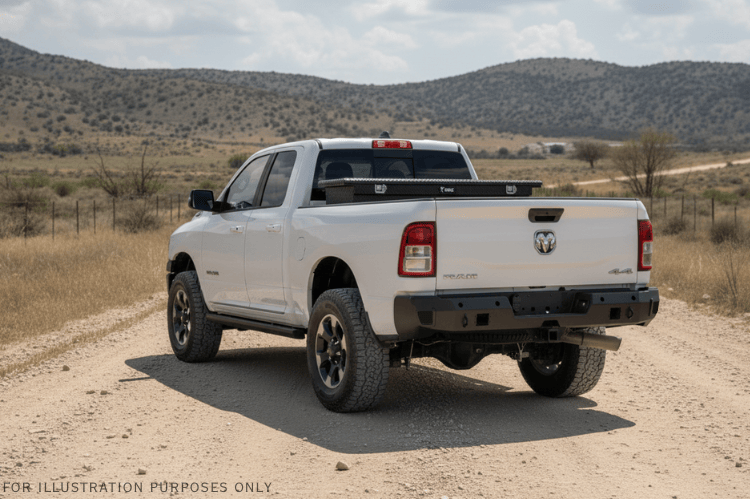2024 Dodge Ram 2500 Heavy Hauler Kit with Hammerhead bumper, UWS toolbox, and Draw-Tite hitch for rugged hauling power