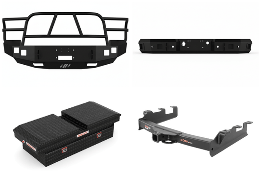 Heavy Hauler Kit for 2007 Chevy Silverado 2500 featuring Hammerhead steel bumper, Weather Guard toolbox, and Curt hitch for heavy-duty performance