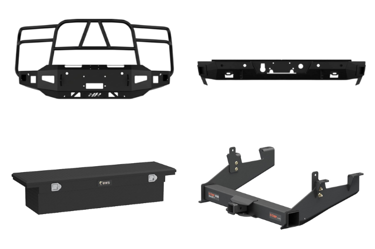 2023 Silverado 2500HD equipped with Hammerhead bumper, UWS toolbox, and Curt hitch — complete Heavy Hauler setup for towing and durability