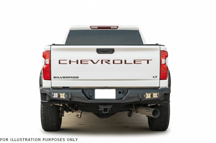 2025 Silverado 2500HD Heavy Hauler setup with Hammerhead front bumper, Roar Armor rear protection, UWS toolbox, and Curt hitch for towing