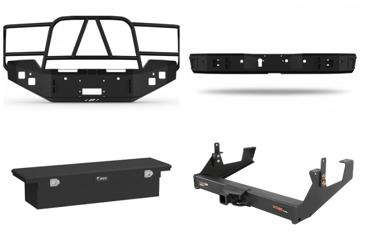 Rugged 2019 GMC Sierra 2500HD Heavy Hauler Kit designed for jobsite power – Hammerhead bumper, UWS toolbox, and Curt hitch