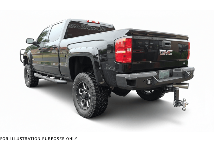 Rugged 2019 GMC Sierra 2500HD Heavy Hauler Kit designed for jobsite power – Hammerhead bumper, UWS toolbox, and Curt hitch