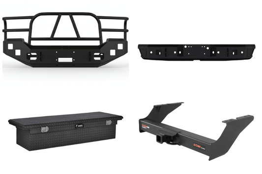 Fully equipped 2007 Ford F250 Superduty Heavy Hauler Kit featuring Hammerhead bumpers, UWS toolbox, and Curt hitch — built for work and adventure