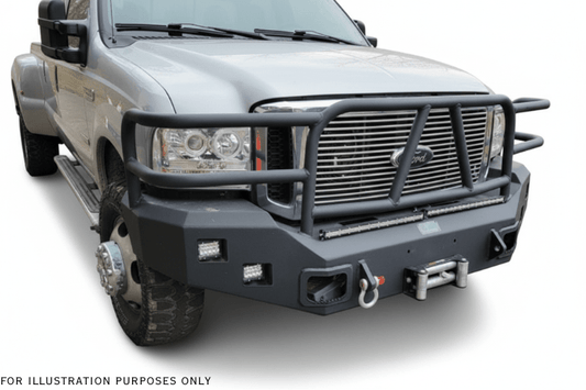 Fully equipped 2007 Ford F250 Superduty Heavy Hauler Kit featuring Hammerhead bumpers, UWS toolbox, and Curt hitch — built for work and adventure