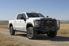Durable 2023 GMC Sierra 2500HD setup with Heavy Hauler Kit for hauling and towing – Hammerhead bumper, UWS toolbox, Curt hitch