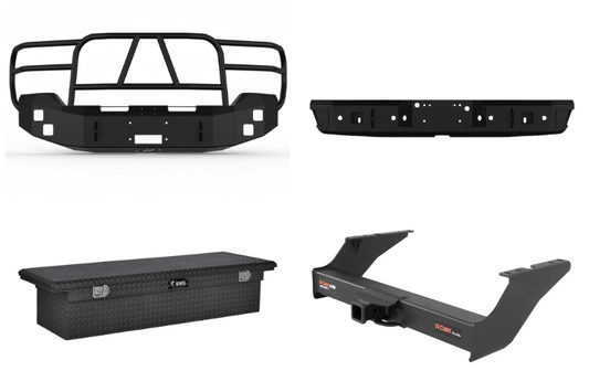 Heavy Hauler Kit for 2016 Ford F250 Superduty featuring Hammerhead bumper, UWS toolbox, and Curt hitch for complete HD truck protection