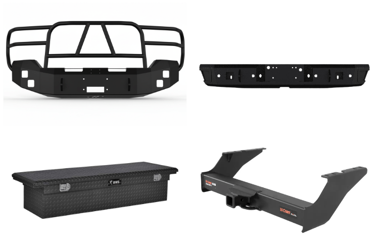 Heavy Hauler Kit for 2016 Ford F250 Superduty featuring Hammerhead bumper, UWS toolbox, and Curt hitch for complete HD truck protection