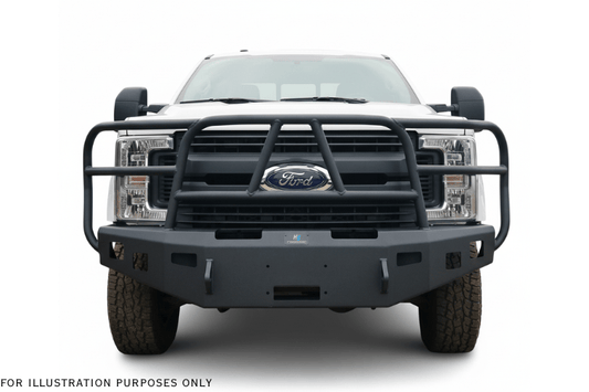 2022 Ford F250 Superduty Heavy Hauler Kit featuring Hammerhead front and rear bumpers, UWS crossover toolbox, and Curt trailer hitch — built for heavy-duty hauling, towing, and truck bed storage