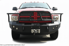2005 Dodge Ram 2500 Heavy Hauler Kit featuring a durable Hammerhead front bumper, a secure UWS crossover toolbox, and a heavy-duty Curt trailer hitch—designed for maximum towing power and work-ready performance