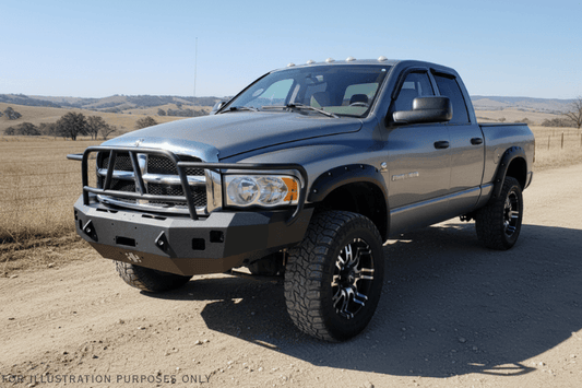 2005 Dodge Ram 2500 Heavy Hauler Kit with Hammerhead front and rear bumpers, UWS crossover toolbox, and Curt hitch built for hard work