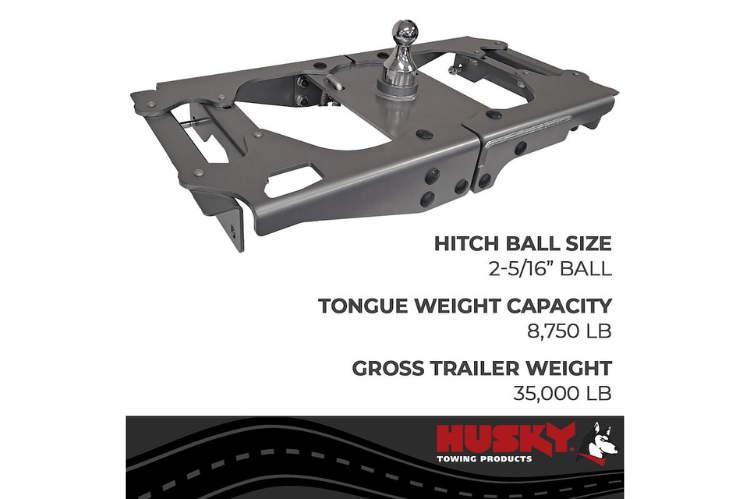 Husky gooseneck hitch 34201, a heavy duty gooseneck hitch with under bed gooseneck hitch design for Ford F250/350 Super Duty 2017-2022, 35K GTW