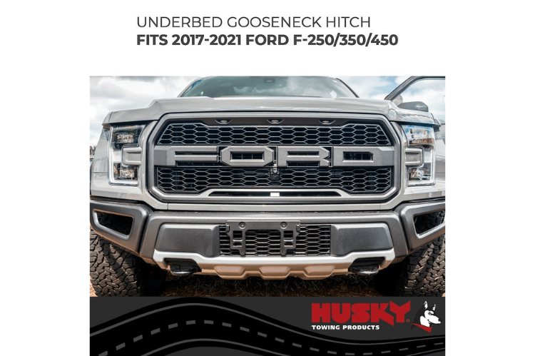 Husky gooseneck hitch 34201, a heavy duty gooseneck hitch with under bed gooseneck hitch design for Ford F250/350 Super Duty 2017-2022, 35K GTW