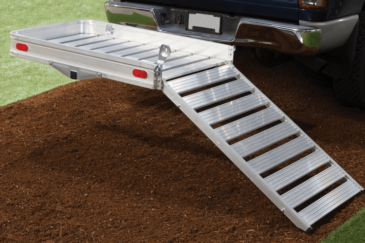 Husky Towing 88133 trailer hitch cargo carrier with ramp aluminum wheelchair carrier