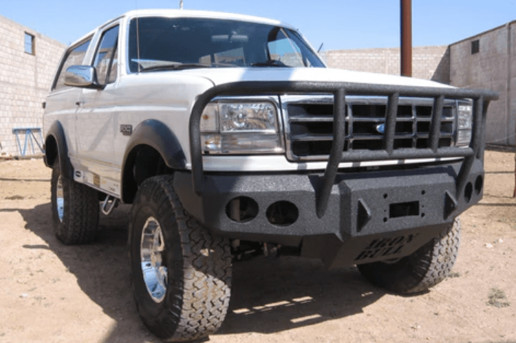 Iron Bull Front Bumper #1 for 1992–1996 Ford Bronco, showcasing a rugged and durable Ford Bronco front bumper replacement designed for strength and off-road protection