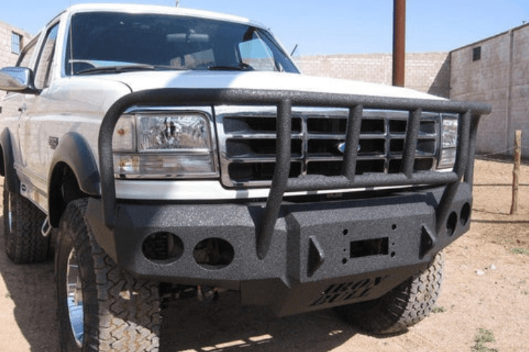 Iron Bull Front Bumper #1 for 1992–1996 Ford Bronco, showcasing a rugged and durable Ford Bronco front bumper replacement designed for strength and off-road protection