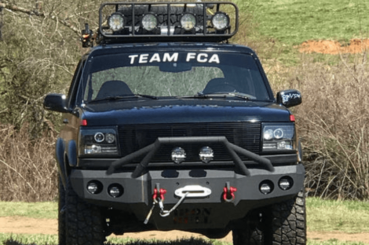 Iron Bull Front Bumper #1 for 1992–1996 Ford Bronco, showcasing a rugged and durable Ford Bronco front bumper replacement designed for strength and off-road protection