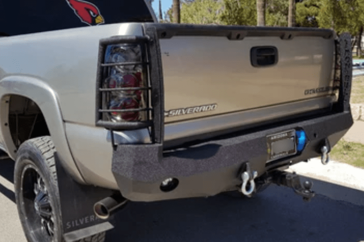 Iron Bull Aftermarket Rear Bumper #9 for Chevy Silverado 1500 1999-2007, durable aftermarket Chevy bumper built for off road strength and protection