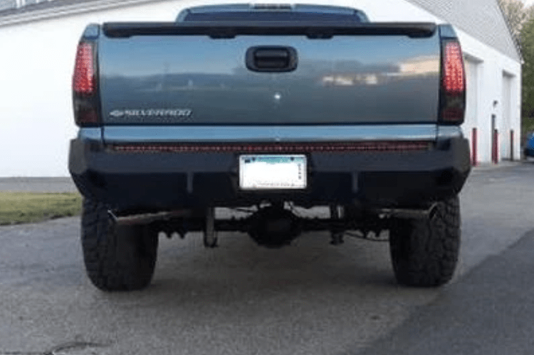 Iron Bull Aftermarket Rear Bumper #9 for Chevy Silverado 1500 1999-2007, durable aftermarket Chevy bumper built for off road strength and protection