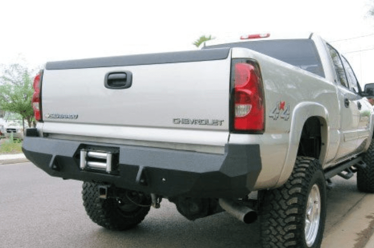 Iron Bull Aftermarket Rear Bumper #9 for Chevy Silverado 1500 1999-2007, durable aftermarket Chevy bumper built for off road strength and protection