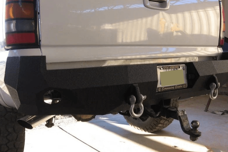Iron Bull Aftermarket Rear Bumper #9 for Chevy Silverado 2500/3500 1999-2007, built tough for off-road performance and heavy-duty protection — a premium aftermarket Chevy bumper upgrade