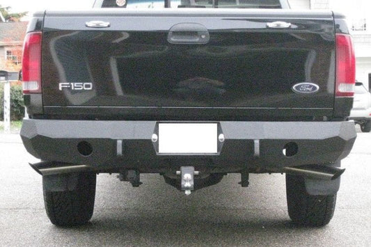 Aftermarket steel bumper #23 by Iron Bull offers maximum rear impact armor for a 1997-2003 Ford F150 off-road rig