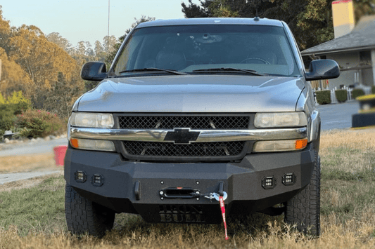 Iron Bull heavy duty front bumper for 2000-2002 Chevy Silverado 2500/3500, rugged steel design for maximum protection and upgrade