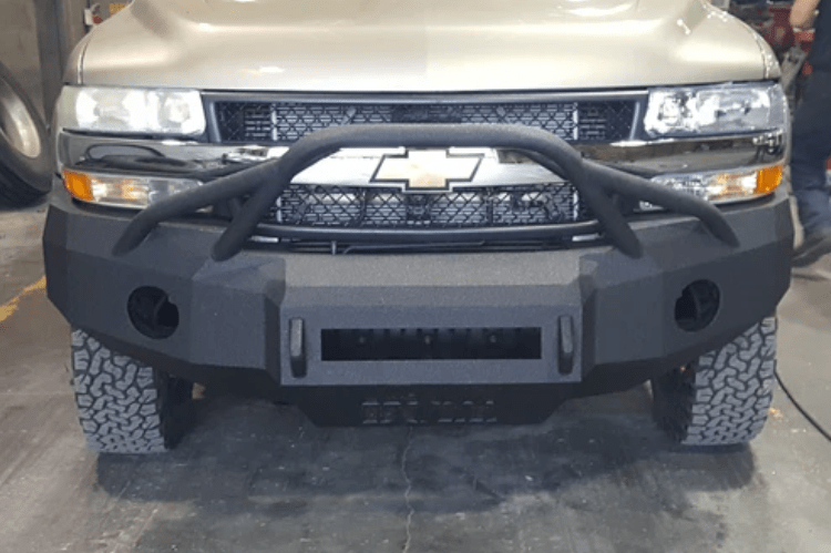 Iron Bull heavy duty front bumper for 2000-2002 Chevy Silverado 2500/3500, rugged steel design for maximum protection and upgrade