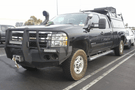 Iron Bull Heavy Duty Front Bumper installed on a Chevy Silverado 2500/3500 2007-2010, showcasing a durable Chevy Silverado front bumper design
