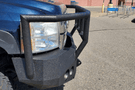 Iron Bull Heavy Duty Front Bumper installed on a Chevy Silverado 2500/3500 2007-2010, showcasing a durable Chevy Silverado front bumper design