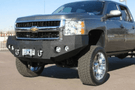 Iron Bull Heavy Duty Front Bumper installed on a Chevy Silverado 2500/3500 2007-2010, showcasing a durable Chevy Silverado front bumper design