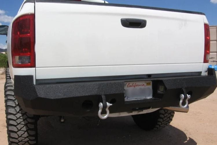 Steel custom rear bumper #17 engineered by Iron Bull provides ultimate backend defense for a 2002-2008 Dodge Ram 1500 truck